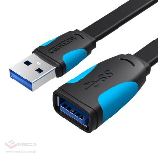 Płaski przedłużacz USB3.0 Vention VAS-A13-B150 1,5m czarny