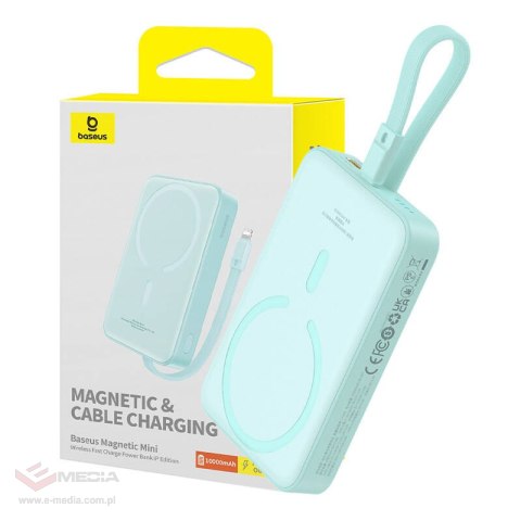 Powerbank magnetyczny Baseus Magnetic Mini 10000mAh, Lightning 20W MagSafe (miętowy)