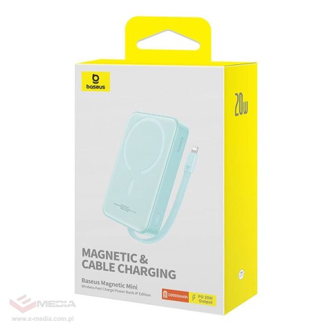 Powerbank magnetyczny Baseus Magnetic Mini 10000mAh, Lightning 20W MagSafe (miętowy)