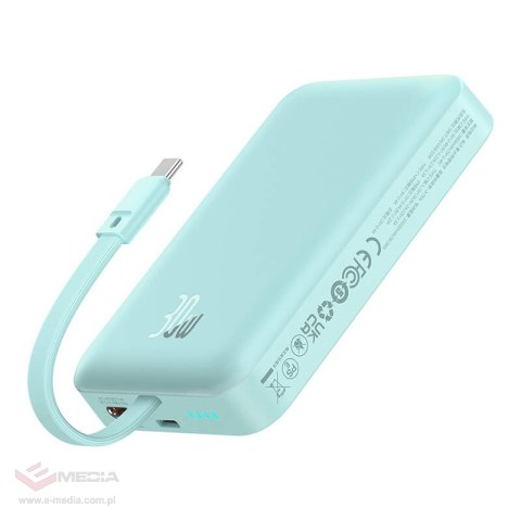 Powerbank magnetyczny Baseus Magnetic Mini 10000mAh, USB-C 30W MagSafe (niebieski)