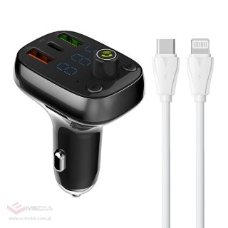 Transmiter FM LDNIO Bluetooth C704Q 2USB, USB-C + kabel USB-C