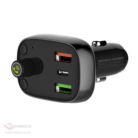 Transmiter FM LDNIO Bluetooth C704Q 2USB, USB-C + kabel USB-C