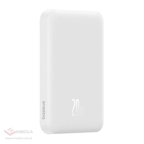 Magnetyczny mini powerbank Baseus 5000mAh, USB-C 20W (biały)