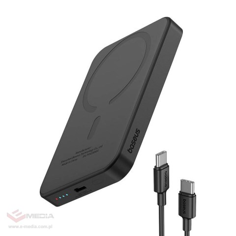 Magnetyczny mini powerbank Baseus 5000mAh, USB-C 20W (czarny)