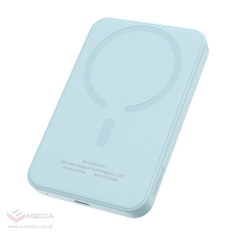 Magnetyczny mini powerbank Baseus 5000mAh, USB-C 20W (niebieski)