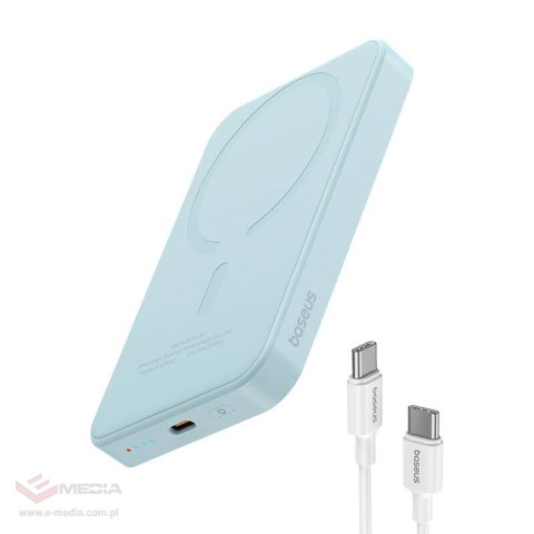 Magnetyczny mini powerbank Baseus 5000mAh, USB-C 20W (niebieski)