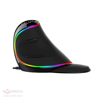 Przewodowa mysz pionowa Delux M618Plus 4000DPI RGB