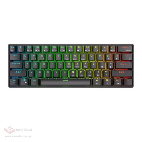 Klawiatura mechaniczna Royal Kludge RK61 RGB, brown switch (czarna)