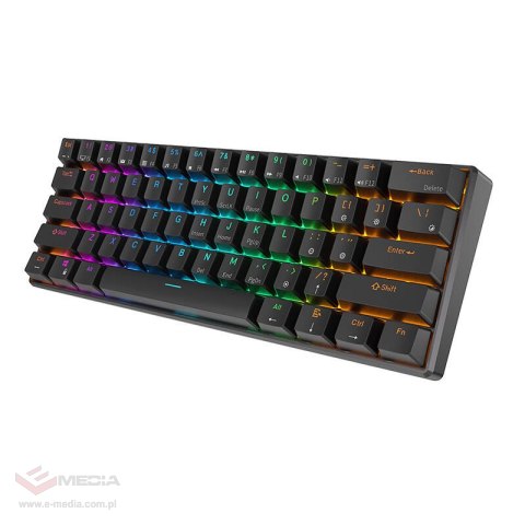 Klawiatura mechaniczna Royal Kludge RK61 RGB, red switch (czarna)