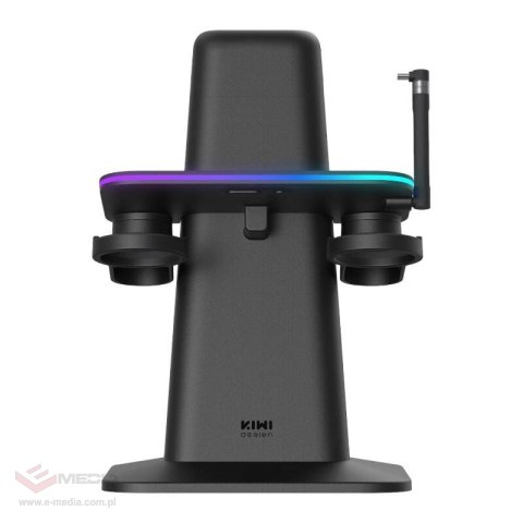 Stacja ładująca RGB Kiwi Design QC03 do Meta Quest 3/Quest 2/Quest PRO czarna