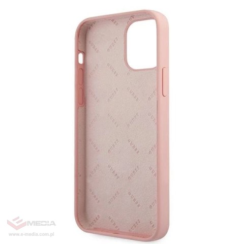 Etui Guess Silicone Vintage na iPhone 12 mini - różowo-zielone