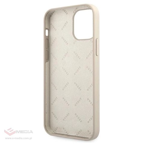 Etui Guess Silicone Vintage na iPhone 12 mini - szaro-różowe