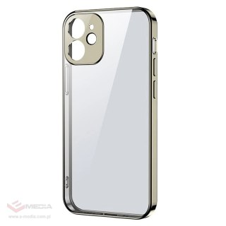 Joyroom New Beauty Series ultra cienkie przezroczyste etui z metaliczną ramką do iPhone 12 Pro Max złoty (JR-BP744)