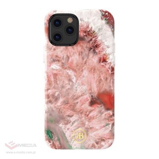 Kingxbar Agate Series eleganckie etui pokrowiec z nadrukiem agat iPhone 12 mini czerwony