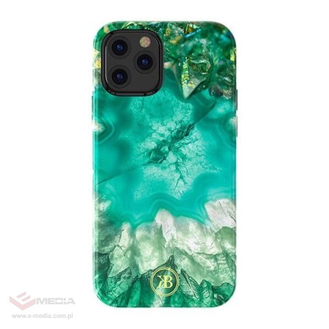 Kingxbar Agate Series eleganckie etui pokrowiec z nadrukiem agat iPhone 12 mini zielony