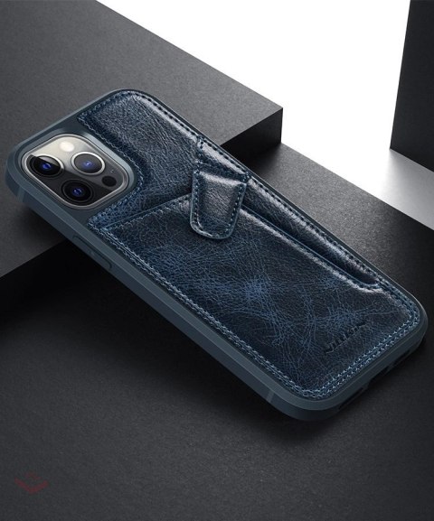 Nillkin Aoge Leather Case elastyczne pancerne etui z prawdziwej skóry z kieszonką iPhone 12 mini brązowy