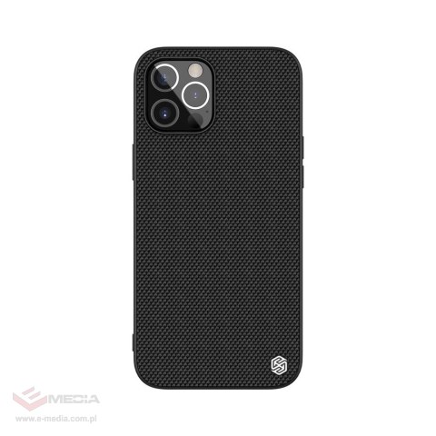 Nillkin Textured Case wytrzymałe wzmocnione etui z żelową ramką i nylonem na tyle iPhone 12 Pro Max czarny