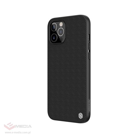 Nillkin Textured Case wytrzymałe wzmocnione etui z żelową ramką i nylonem na tyle iPhone 12 Pro Max czarny