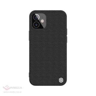 Nillkin Textured Case wytrzymałe wzmocnione etui z żelową ramką i nylonem na tyle iPhone 12 mini czarny