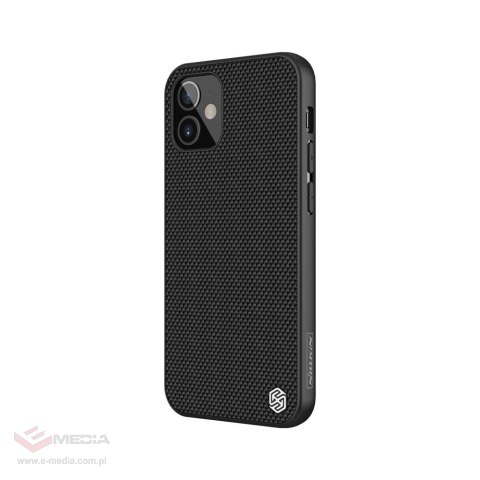 Nillkin Textured Case wytrzymałe wzmocnione etui z żelową ramką i nylonem na tyle iPhone 12 mini czarny