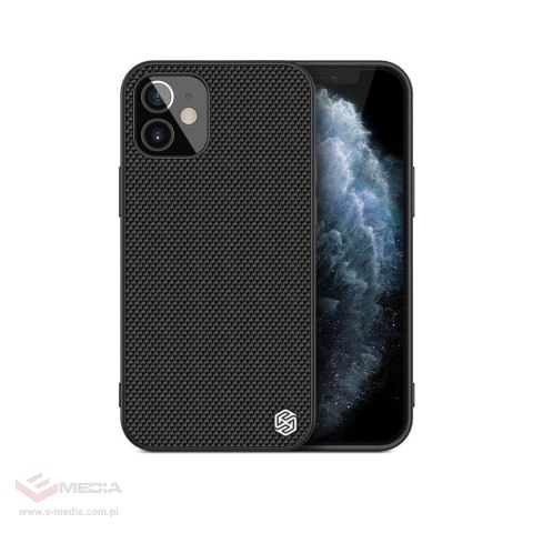 Nillkin Textured Case wytrzymałe wzmocnione etui z żelową ramką i nylonem na tyle iPhone 12 mini czarny