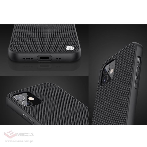 Nillkin Textured Case wytrzymałe wzmocnione etui z żelową ramką i nylonem na tyle iPhone 12 mini czarny