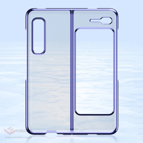 Plating Case hard case pokrowiec etui z metaliczną ramką Samsung Galaxy Fold niebieski