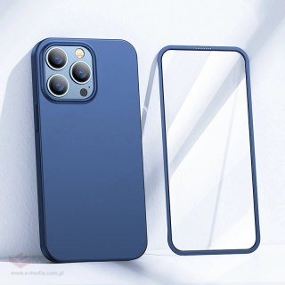 Joyroom 360 Full Case etui pokrowiec do iPhone 13 Pro obudowa na tył i przód + szkło hartowane niebieski (JR-BP935 blue)