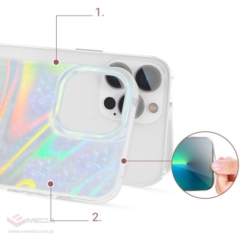 Kingxbar Shell Series luksusowe eleganckie etui na iPhone 13 Pro perłowy-miętowy