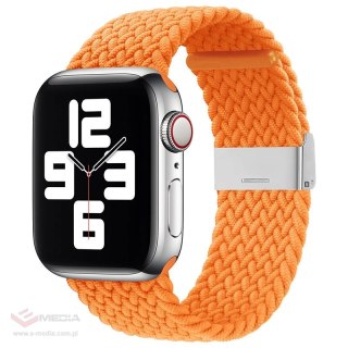 Pasek Strap Fabric do Apple Watch Ultra / 9 / 8 / 7 / 6 / SE / 5 / 4 / 3 / 2 (49 / 45 / 44 / 42mm) pleciony - pomarańczowy