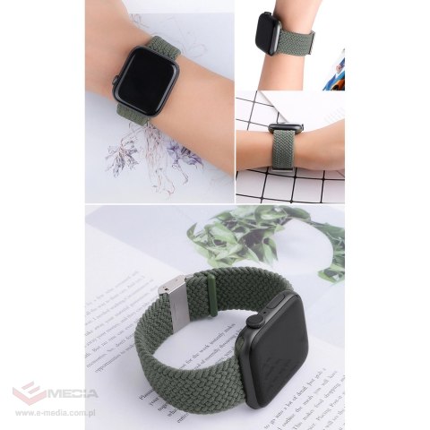 Pasek Strap Fabric do Apple Watch Ultra / 9 / 8 / 7 / 6 / SE / 5 / 4 / 3 / 2 (49 / 45 / 44 / 42mm) pleciony - pomarańczowy