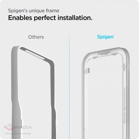 Szkło hartowane Spigen ALM Glass FC na iPhone 13 / 13 Pro / 14 - czarne 2 szt.