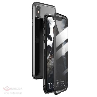 Wozinsky Full Magnetic Case magnetyczne etui 360 pokrowiec na przód i tył z wbudowanym szkłem Samsung Galaxy A72 4G czarno-przez