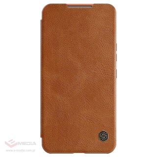 Nillkin Qin Leather Pro Case etui do Samsung Galaxy S22+ (S22 Plus) osłona na aparat kabura pokrowiec obudowa z klapką brązowy