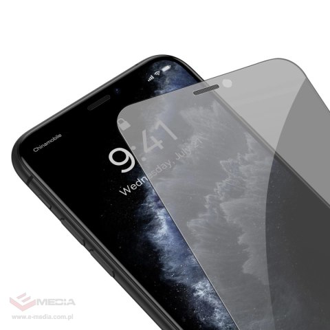 Szkło Baseus Privacy Anti Spy hartowane prywatyzujące na iPhone 11 Pro Max / iPhone XS Max z pozycjonerem