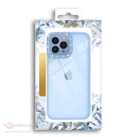 Kingxbar Sparkle Series etui iPhone 13 Pro Max z kryształami obudowa pokrowiec na tył plecki niebieski