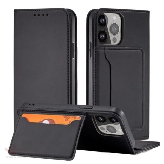 Magnet Card Case etui iPhone 14 Plus pokrowiec z klapką portfel podstawka czarne