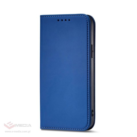 Magnet Card Case etui iPhone 14 Plus pokrowiec z klapką portfel podstawka niebieskie