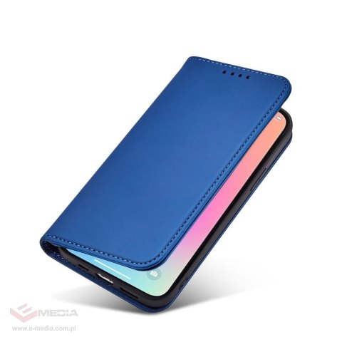 Magnet Card Case etui iPhone 14 Plus pokrowiec z klapką portfel podstawka niebieskie