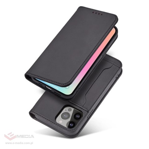 Magnet Card Case etui iPhone 14 pokrowiec z klapką portfel podstawka czarne