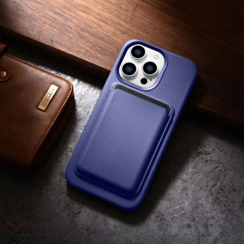 ICarer Case Leather pokrowiec etui z naturalnej skóry do iPhone 14 Pro Max jasnofioletowy (WMI14220708-LP) (kompatybilne z MagSa