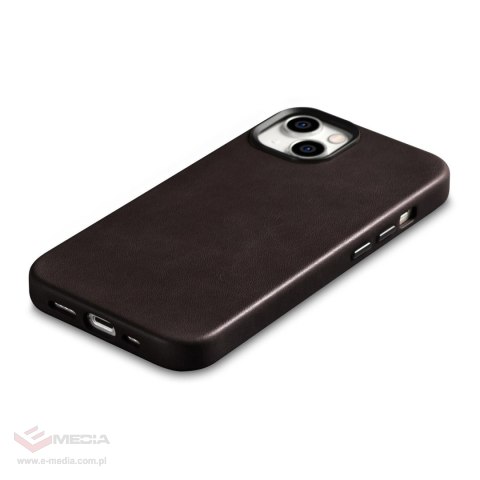 ICarer Oil Wax Premium Leather Case skórzane etui iPhone 14 Plus magnetyczne z MagSafe brązowy (WMI14220703-BN)