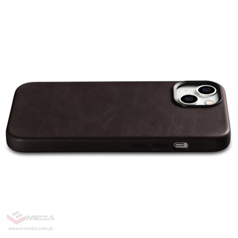 ICarer Oil Wax Premium Leather Case skórzane etui iPhone 14 Plus magnetyczne z MagSafe brązowy (WMI14220703-BN)