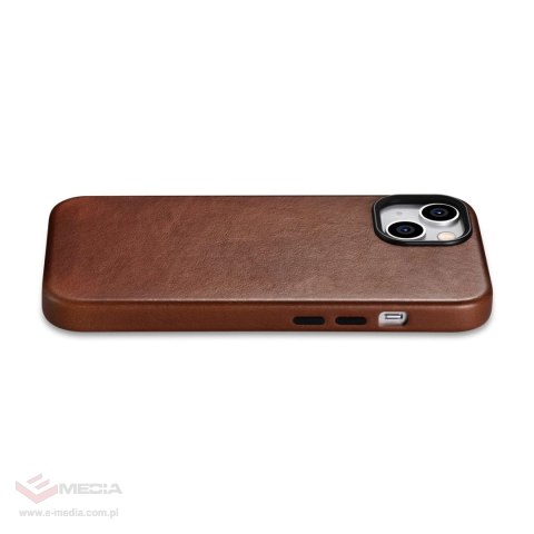 ICarer Oil Wax Premium Leather Case skórzane etui iPhone 14 Plus magnetyczne z MagSafe brązowy (WMI14220703-RB)