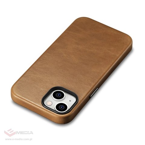 ICarer Oil Wax Premium Leather Case skórzane etui iPhone 14 magnetyczne z MagSafe brązowy (WMI14220701-TN)