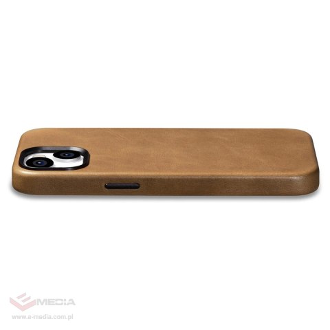 ICarer Oil Wax Premium Leather Case skórzane etui iPhone 14 magnetyczne z MagSafe brązowy (WMI14220701-TN)