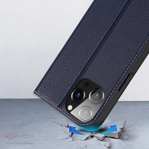 Dux Ducis Skin X2 etui do iPhone 14 Pro Max pokrowiec z magnetyczną klapką niebieski