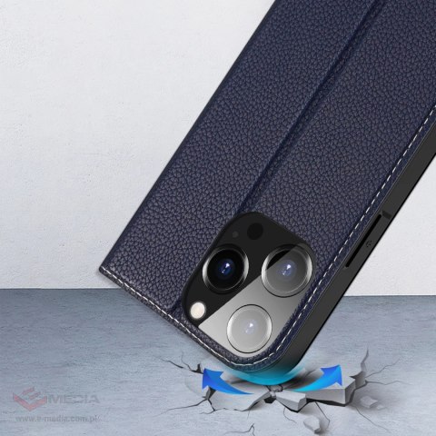 Dux Ducis Skin X2 etui do iPhone 14 Pro pokrowiec z magnetyczną klapką niebieski