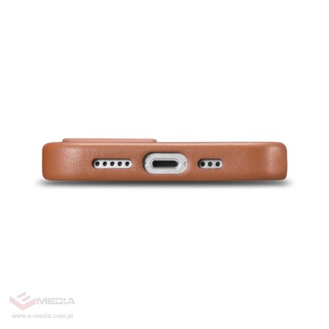 ICarer Case Leather pokrowiec etui z naturalnej skóry do iPhone 14 Plus brązowy (kompatybilne z MagSafe)