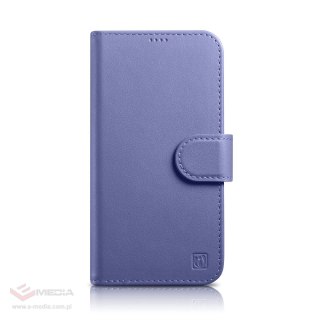 ICarer Wallet Case 2in1 etui iPhone 14 Pro Max skórzany pokrowiec z klapką Anti-RFID jasnofioletowy (WMI14220728-LP)